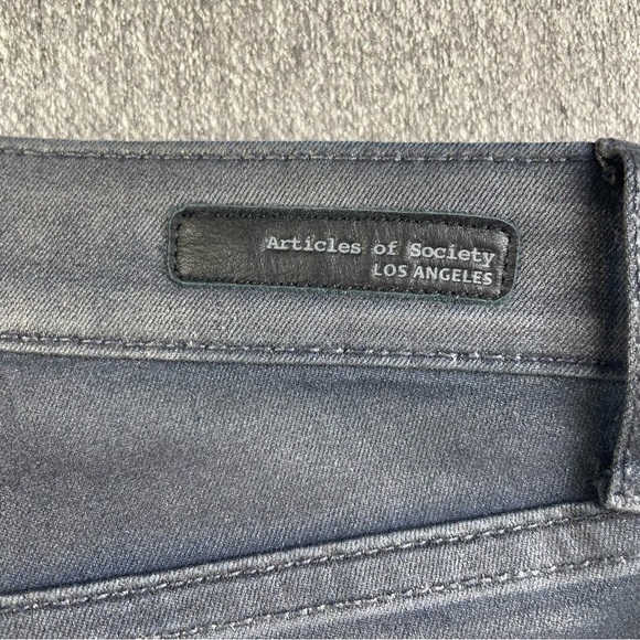 Articles of Society Gunmetal Gray Waxed Finish Skinny Jeans Women’s Size 25 - Picture 5 of 9